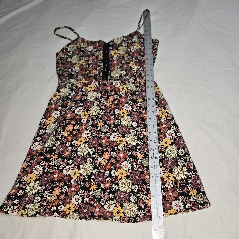 Lily Rose A-Line Dress Large Floral Polyester Spaghetti Straps Stretchy Back - Picture 10 of 11